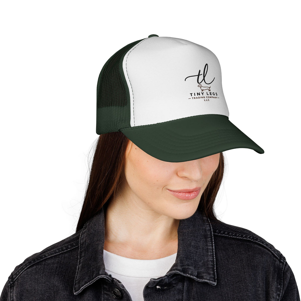 Tiny Legs Trucker Hat — Minimal Logo Mesh Cap for Casual Everyday Wear