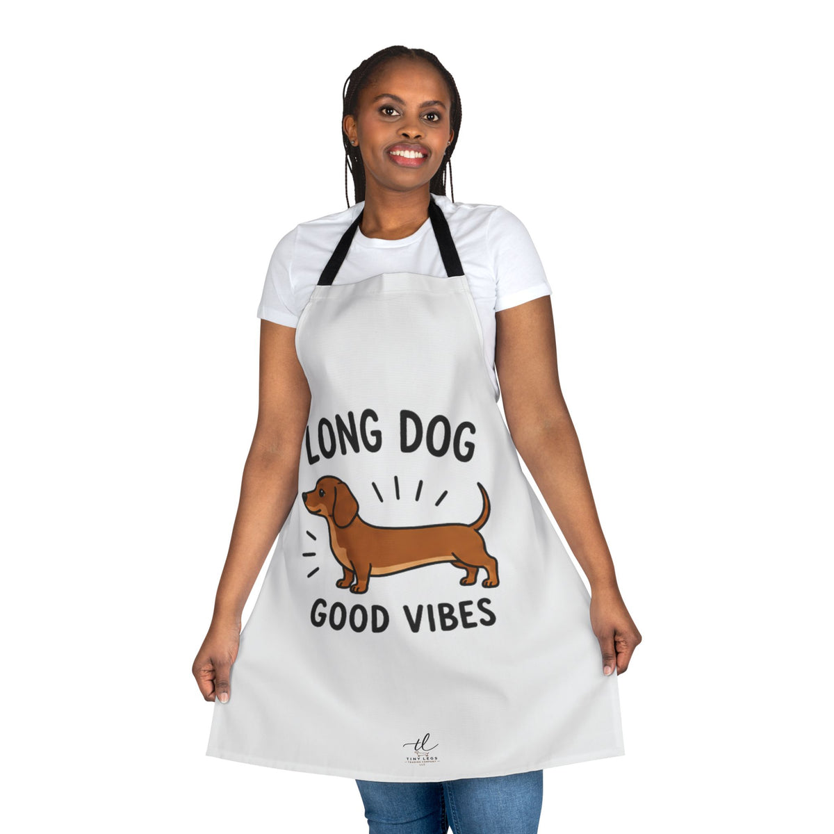 Dachshund Apron — "Long Dog, Good Vibes" Cute Dog Chef Apron