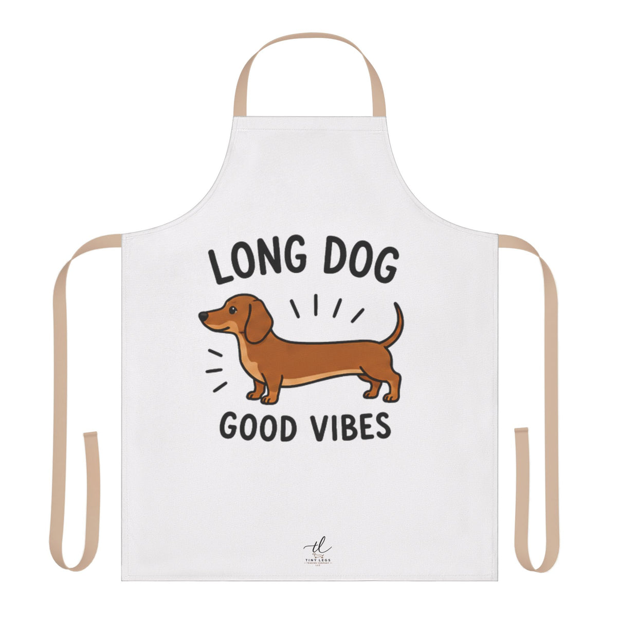 Dachshund Apron — "Long Dog, Good Vibes" Cute Dog Chef Apron