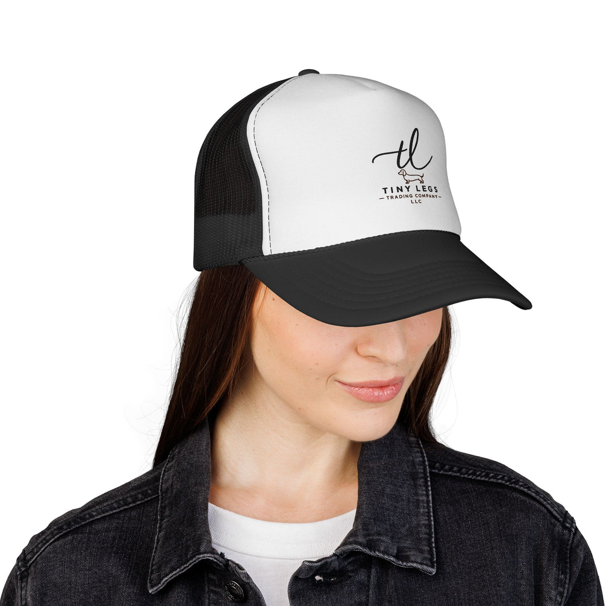 Tiny Legs Trucker Hat — Minimal Logo Mesh Cap for Casual Everyday Wear