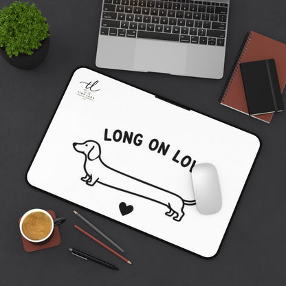 Long on Love Dachshund Desk Mat — Cute Sausage Dog Mouse Pad