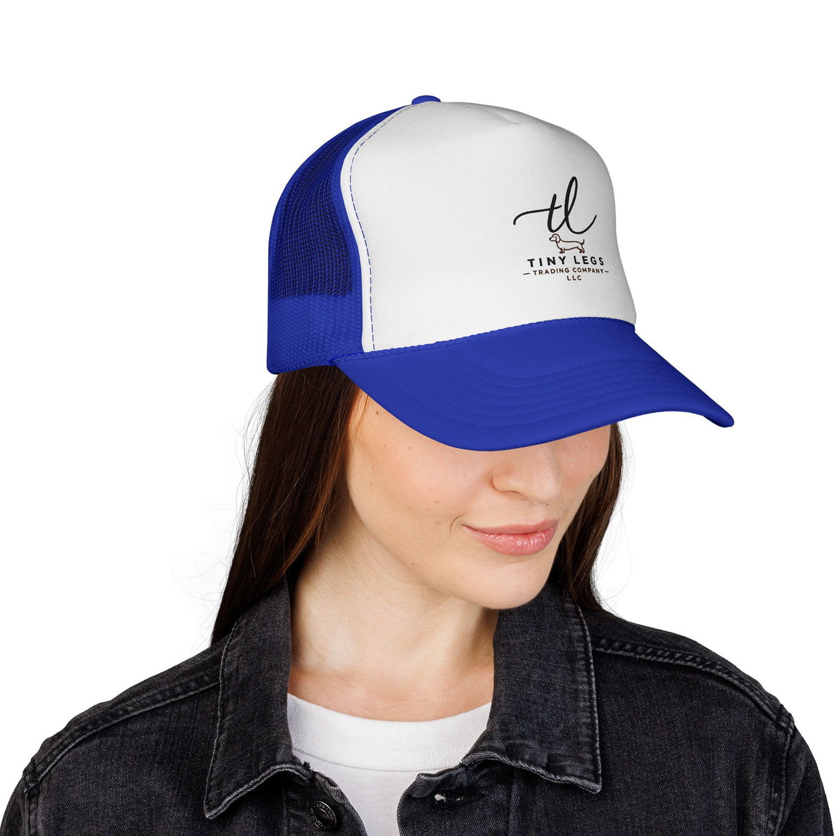 Tiny Legs Trucker Hat — Minimal Logo Mesh Cap for Casual Everyday Wear