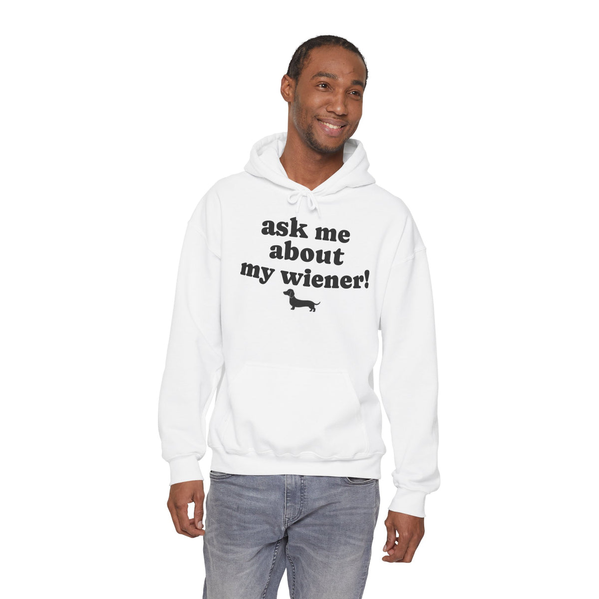 Ask Me About My Wiener! Dachshund Hoodie — Funny Dog Lover Pullover