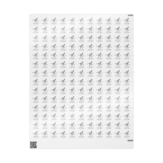 Personalized Monogram Wrapping Paper – Elegant Script Initials & Tiny Crown Pattern